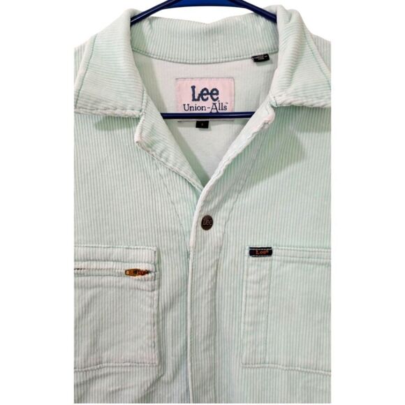 LEE Womens Small Mint Green Corduroy Denim Union All Coverall Jumpsuit Overalls - Picture 5 of 7